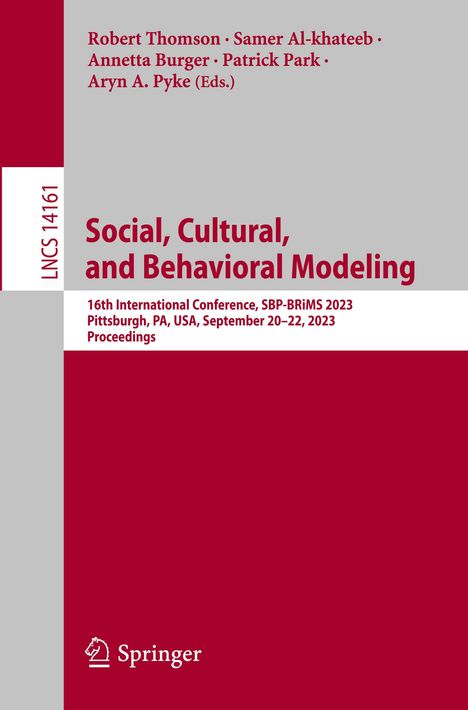 Social, Cultural, and Behavioral Modeling, Buch