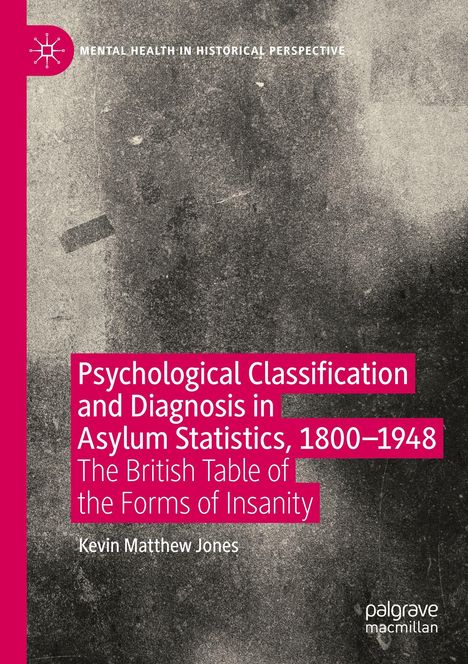 Buchtitel: "Psychological Classification and Diagnosis in Asylum Statistics, 1800–1948" von Kevin Matthew Jones.