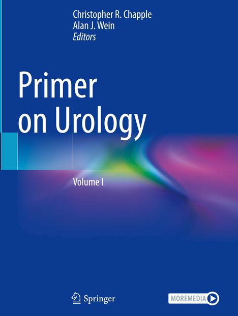 Titel: Primer on Urology. Autoren: Christopher R. Chapple, Alan J. Wein. Band I. Blaues Design mit buntem Farbverlauf. Springer-Logo.