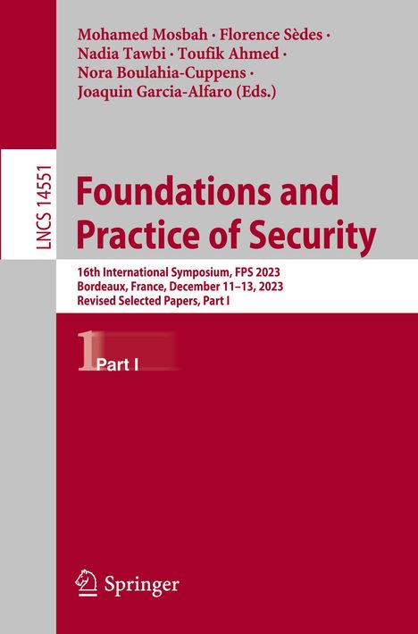 Foundations and Practice of Security, Buch
