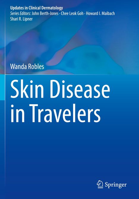 "Skin Disease in Travelers" von Wanda Robles, blauer Hintergrund, Springer-Logo unten rechts.