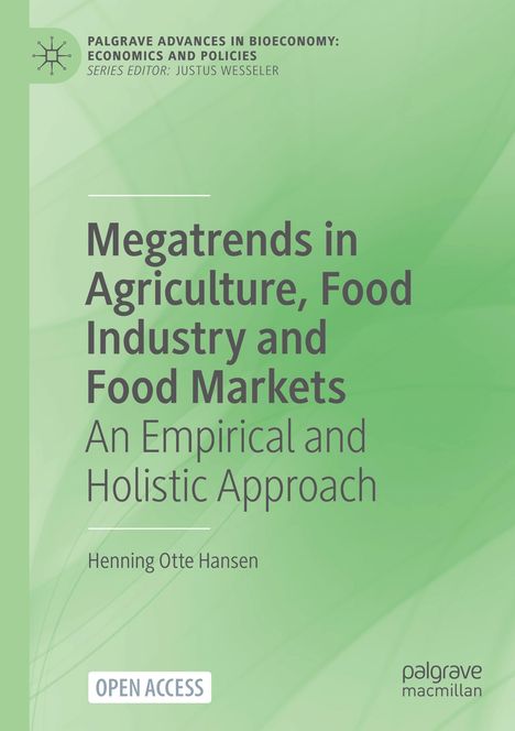 Titel: "Megatrends in Agriculture, Food Industry and Food Markets". Grüner Hintergrund, Logo links oben, "Open Access"-Hinweis.