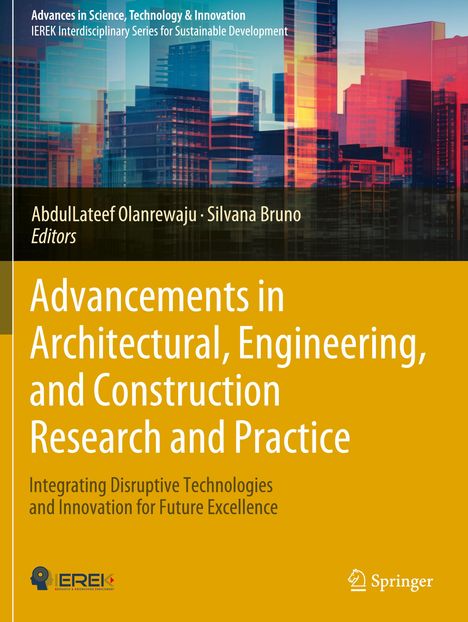Cover eines Buches mit Titel: "Advancements in Architectural, Engineering, and Construction Research and Practice".