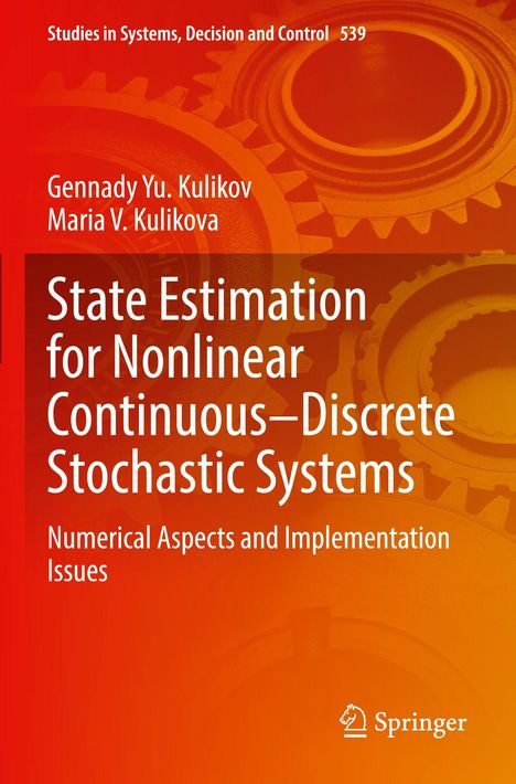 Über einem orange-roten Hintergrund mit Zahnrädern stehen Titel und Autoren eines technischen Buches. Springers Logo unten.