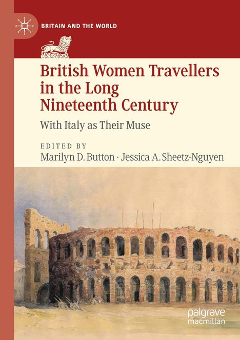 „British Women Travellers in the Long Nineteenth Century“ steht oben. Aquarell zeigt ein antikes Kolosseum.