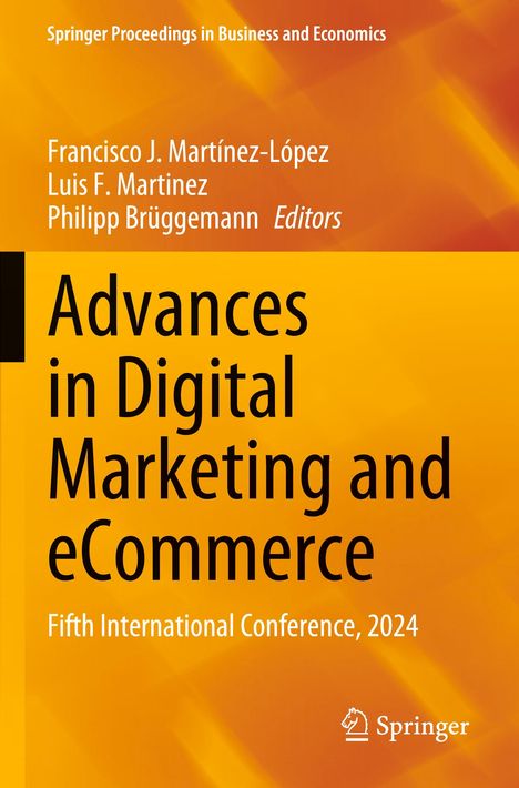 "Advances in Digital Marketing and eCommerce, Fifth International Conference, 2024." Orange Hintergrund, Springer-Logo.