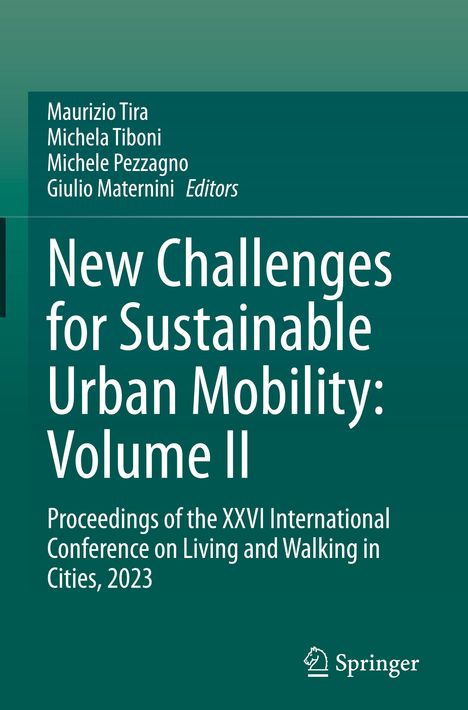 New Challenges for Sustainable Urban Mobility: Volume II, Buch