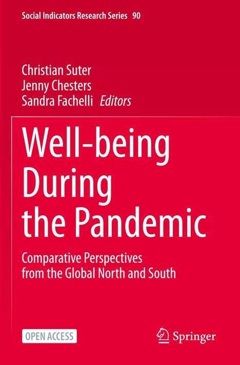 Titel: "Well-being During the Pandemic", Herausgeber: Suter, Chesters, Fachelli, Verlag: Springer. Roter Hintergrund.