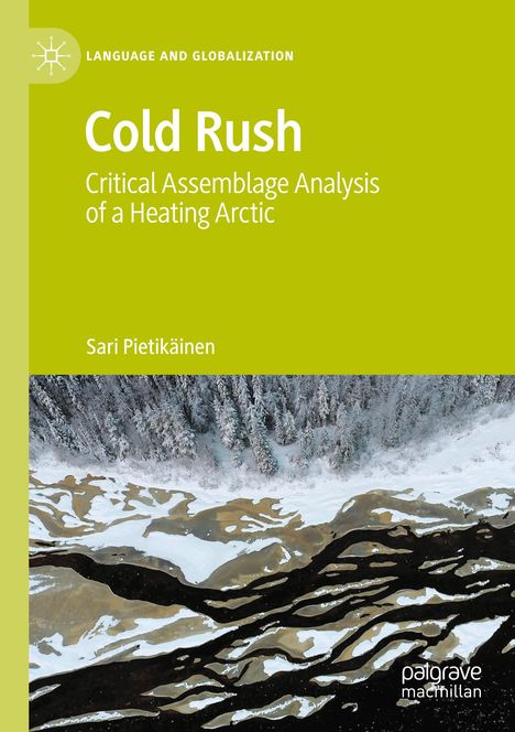 "Cold Rush: Critical Assemblage Analysis of a Heating Arctic" von Sari Pietikäinen. Oberer Teil grün, untere Landschaft.