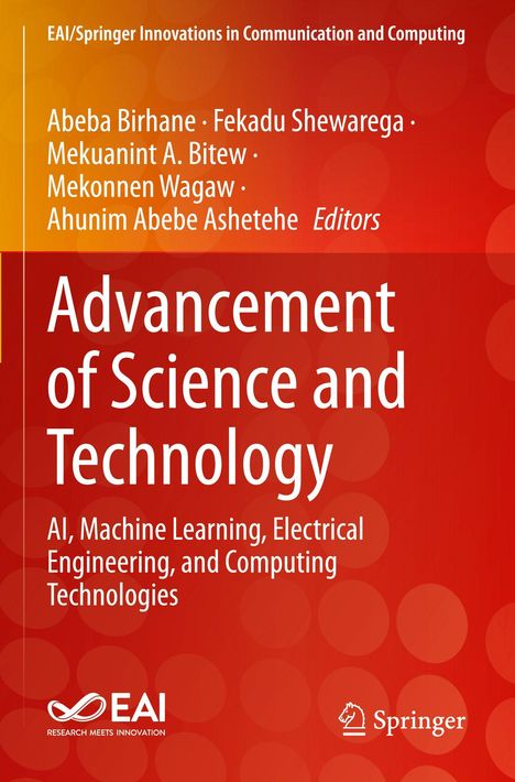 "EAI/Springer Innovations in Communication and Computing. Advancement of Science and Technology. Roter Hintergrund."
