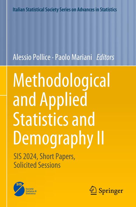 Titel: Methodological and Applied Statistics and Demography II. Herausgeber: Alessio Pollice, Paolo Mariani. Springer-Logo.