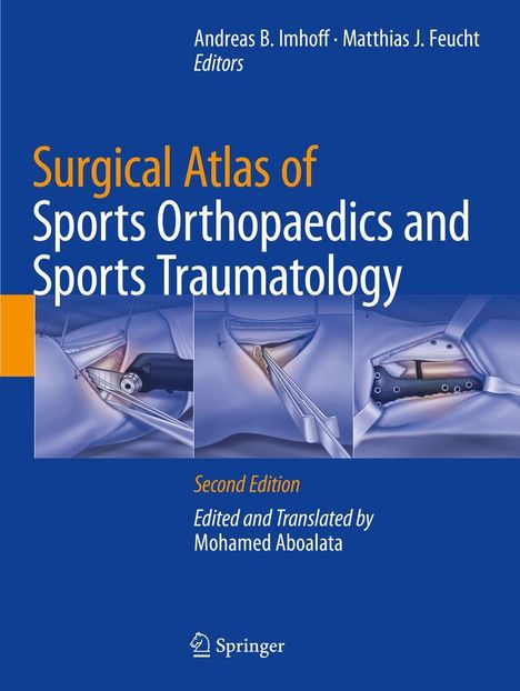 "Surgical Atlas of Sports Orthopaedics and Sports Traumatology" von Imhoff und Feucht. Drei medizinische Illustrationen.