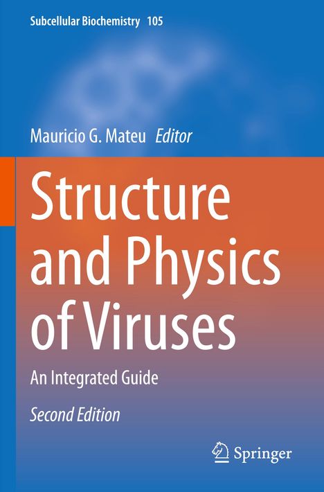 Oberer Text: "Subcellular Biochemistry 105". Titel: "Structure and Physics of Viruses". Unten ein Springer-Logo.