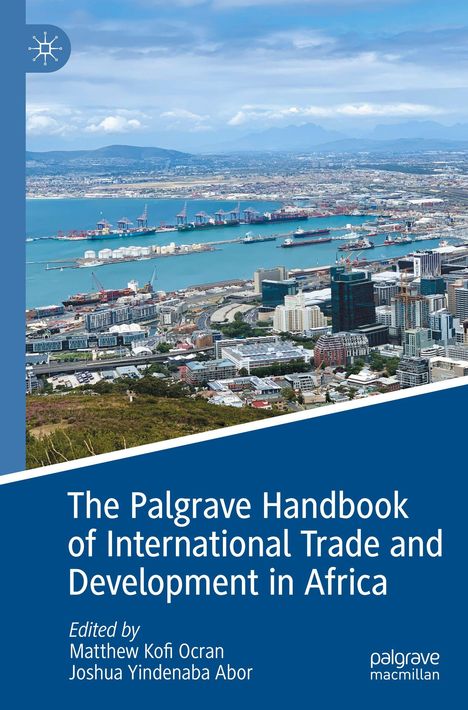 "The Palgrave Handbook of International Trade and Development in Africa", Küstenstadt mit Hafen, Berge im Hintergrund.