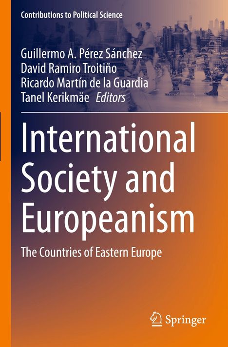 Titel: "International Society and Europeanism". Blaue und orange Farbverläufe mit Springer-Logo.