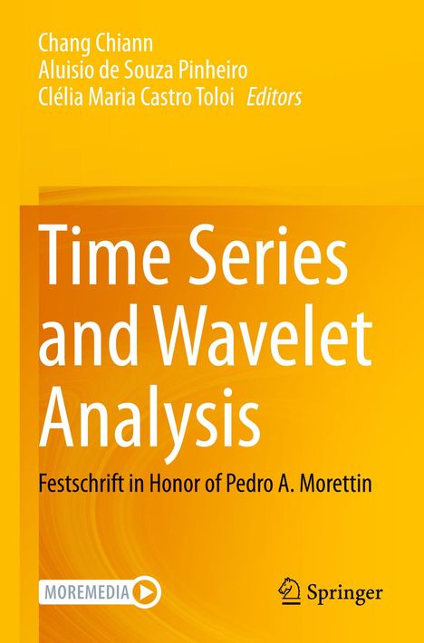 Buchcover: "Time Series and Wavelet Analysis" von Chang Chiann et al., Springer-Logo unten rechts. Hintergrund in Orange.