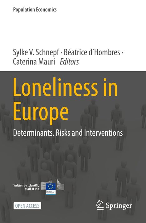 „Loneliness in Europe: Determinants, Risks and Interventions“ als Titel, mit Figuren im Hintergrund und Springer-Logo.