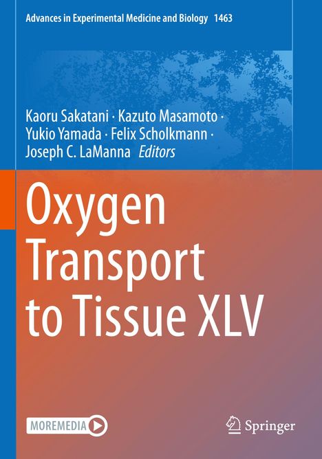 Titel: "Oxygen Transport to Tissue XLV". Oben: Reihe- und Autorenangabe. Unten: Logos von MoreMedia und Springer.