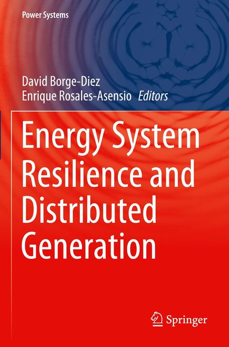 Titel: "Energy System Resilience and Distributed Generation." 
Editoren: David Borge-Diez, Enrique Rosales-Asensio. 
Design: Rote und blaue Wellen.