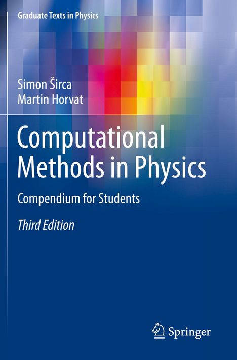 „Computational Methods in Physics“, Simon Širca, Martin Horvat. Farbige Mosaic-Struktur, Springer-Logo unten rechts.
