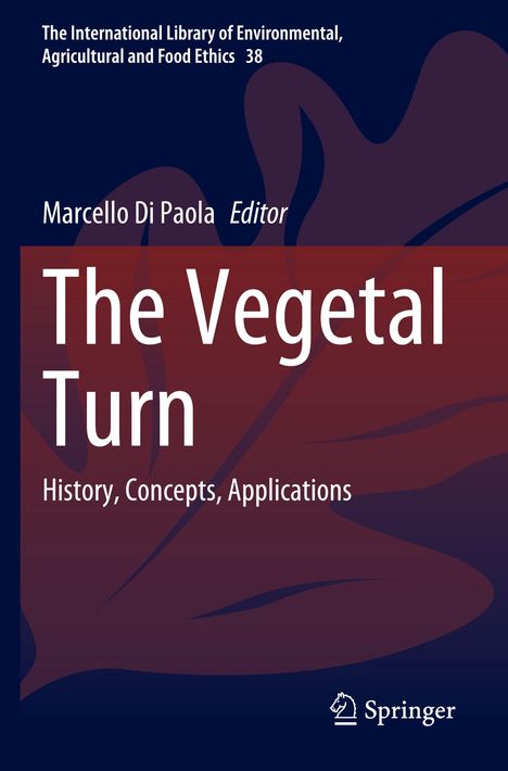 "The Vegetal Turn: History, Concepts, Applications," Editor: Marcello Di Paola. Dunkelblaues Design, stilisierte Blattform.