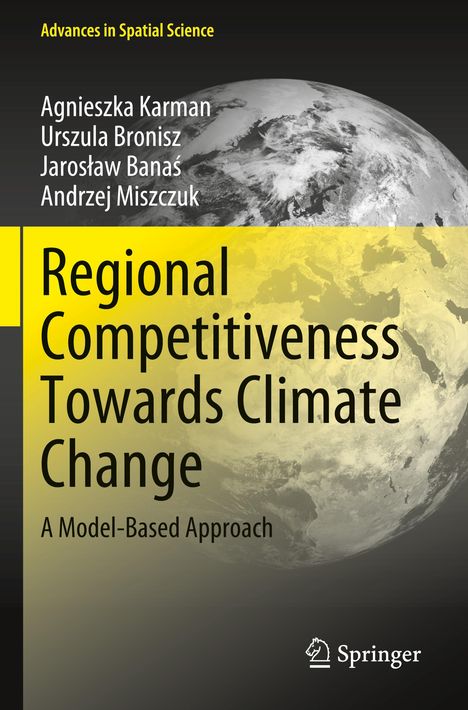 Text: "Regional Competitiveness Towards Climate Change: A Model-Based Approach." Im Hintergrund halbtransparenter Planet.