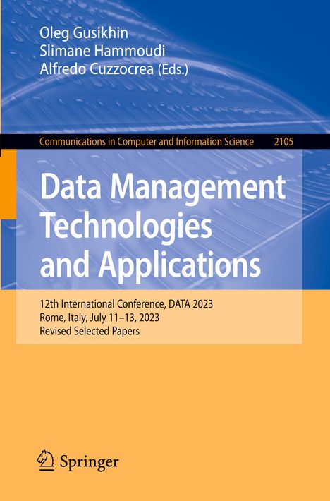 Data Management Technologies and Applications, Buch