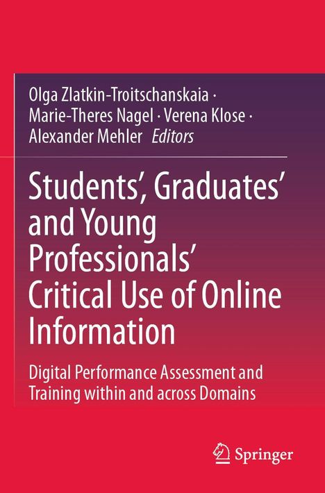 Cover: Titel über kritische Nutzung von Online-Informationen durch Studenten. Editorennamen oben. Springer-Logo unten.