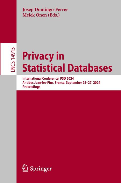 Privacy in Statistical Databases, Buch