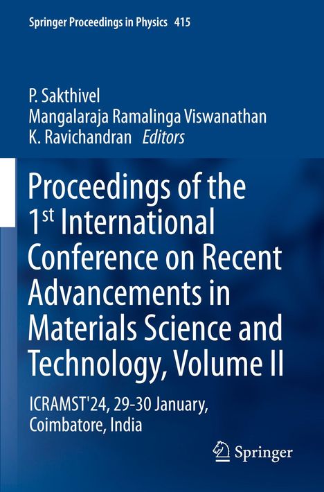Titel: "Proceedings of the 1st International Conference on Recent Advancements in Materials Science and Technology, Volume II".