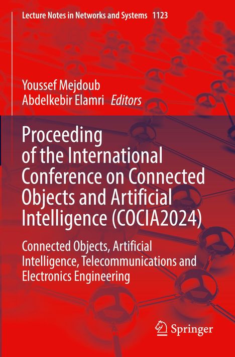 "Proceeding of the International Conference on Connected Objects and Artificial Intelligence (COCIA2024)." Rotes Hintergrundmuster.