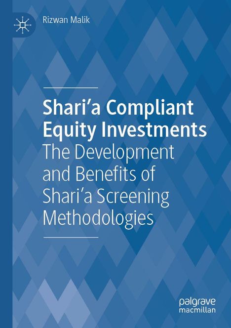 Buchtitel: "Shari’a Compliant Equity Investments". Hintergrund in Blau mit geometrischen Mustern, links ein Logo.