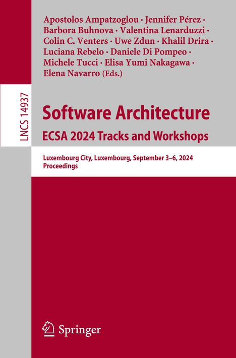 Software Architecture. ECSA 2024 Tracks and Workshops, Buch