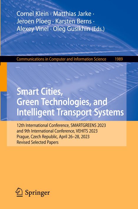 Smart Cities, Green Technologies, and Intelligent Transport Systems, Buch