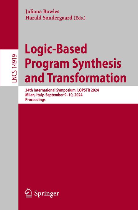 Logic-Based Program Synthesis and Transformation, Buch