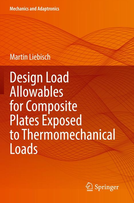 Titel: "Design Load Allowables for Composite Plates Exposed to Thermomechanical Loads" von Martin Liebisch. Orange Hintergrundgrafik.