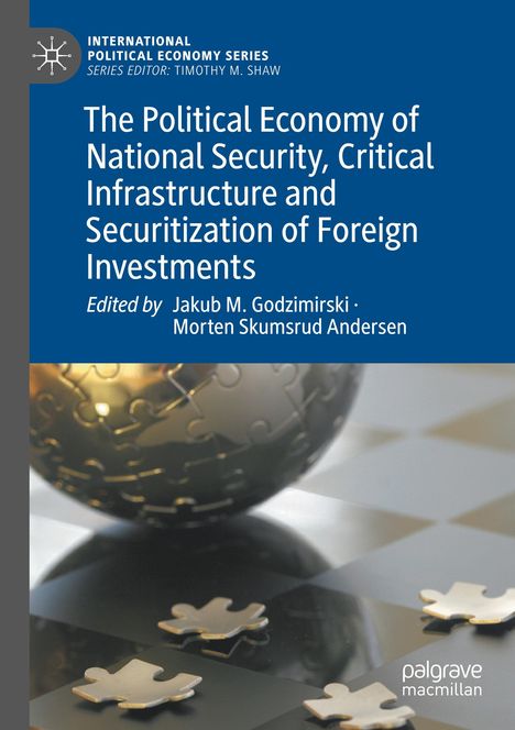 Titel: "The Political Economy of National Security...". Puzzle-Teile und eine Kugel auf einem Schachbrett.