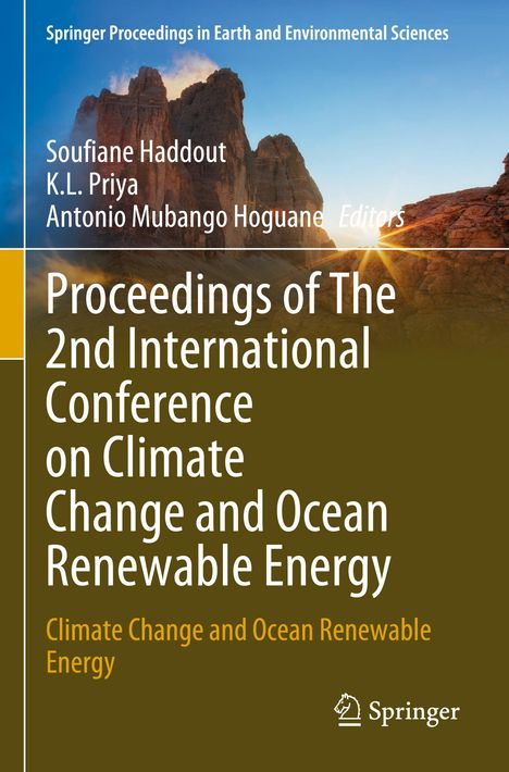 „Proceedings of The 2nd International Conference on Climate Change and Ocean Renewable Energy.“ Berge im Hintergrund.