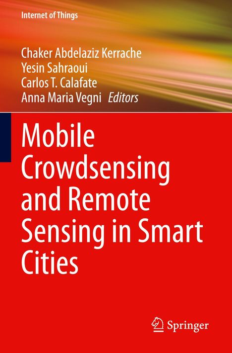 Cover mit Text: "Mobile Crowdsensing and Remote Sensing in Smart Cities". Bunte Streifen im Hintergrund.