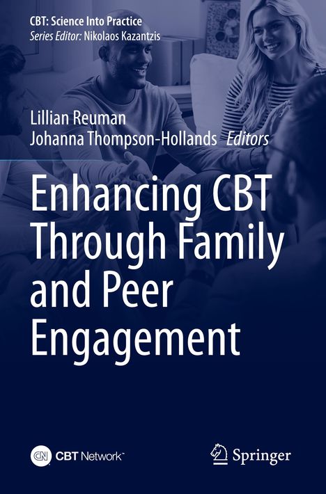 „Enhancing CBT Through Family and Peer Engagement“ von Lillian Reuman und Johanna Thompson-Hollands. Menschen sitzen zusammen.