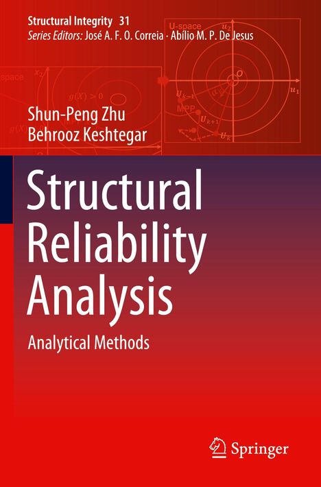 "Structural Integrity 31" und "Structural Reliability Analysis: Analytical Methods" auf rotem Hintergrund mit Diagramm.