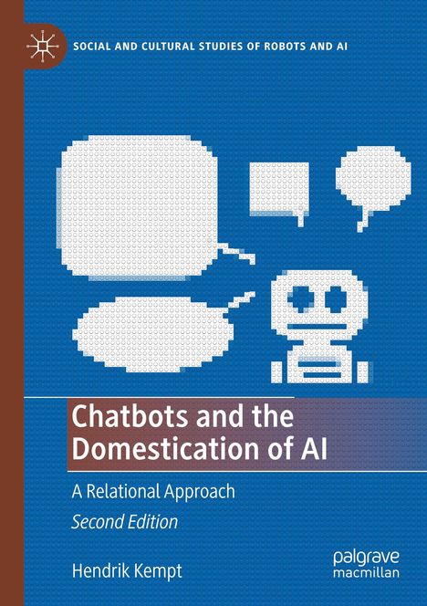 Oben: "Social and Cultural Studies of Robots and AI". Unten: "Chatbots and the Domestication of AI". Lego-Blöcke.