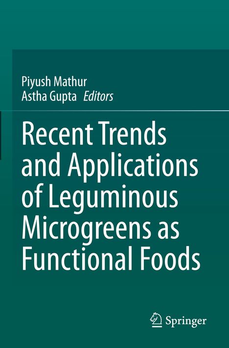 Autoren: Piyush Mathur, Astha Gupta. Titel: Recent Trends and Applications of Leguminous Microgreens as Functional Foods. Springer-Logo.