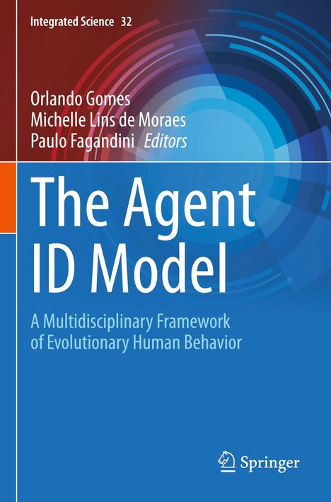 Titel: "The Agent ID Model". Untertitel: "A Multidisciplinary Framework of Evolutionary Human Behavior". Kreisförmige Muster.