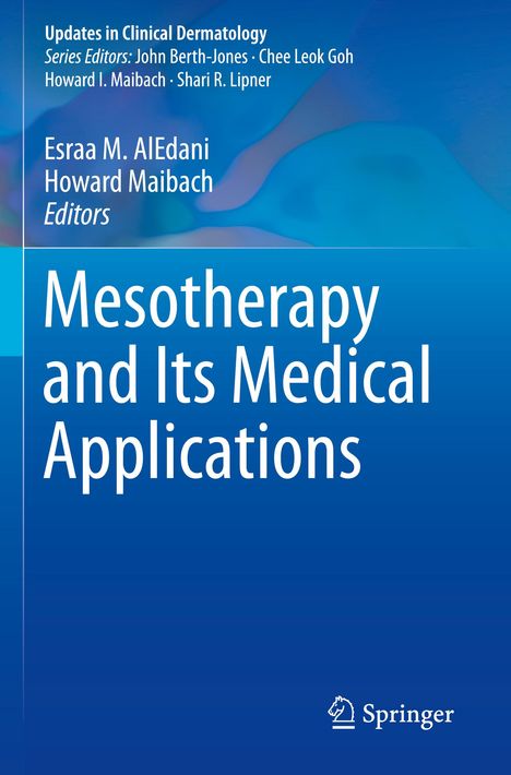 Titel: "Mesotherapy and Its Medical Applications". Editoren: Esraa M. AlEdani, Howard Maibach. Blaues Cover. Springer-Logo unten.