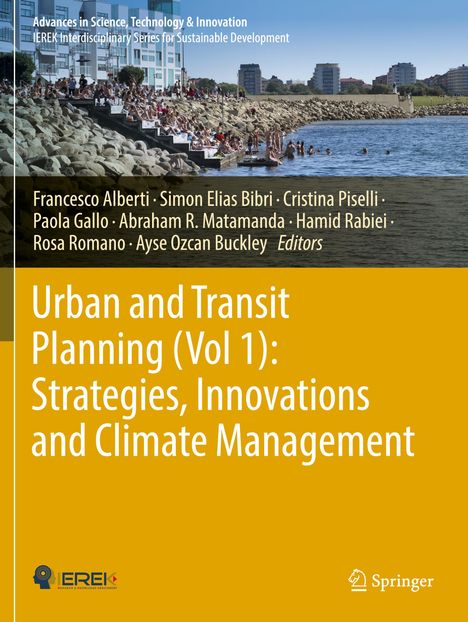 Titel: "Urban and Transit Planning (Vol 1): Strategies, Innovations and Climate Management." Oben Strand mit Menschen.