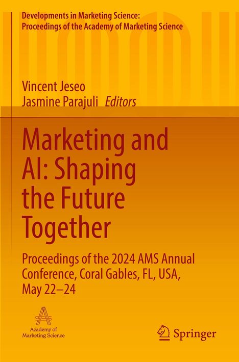 "Marketing and AI: Shaping the Future Together," Konferenz, USA, 22.-24. Mai 2024. Gelber Hintergrund, Springer-Logo.