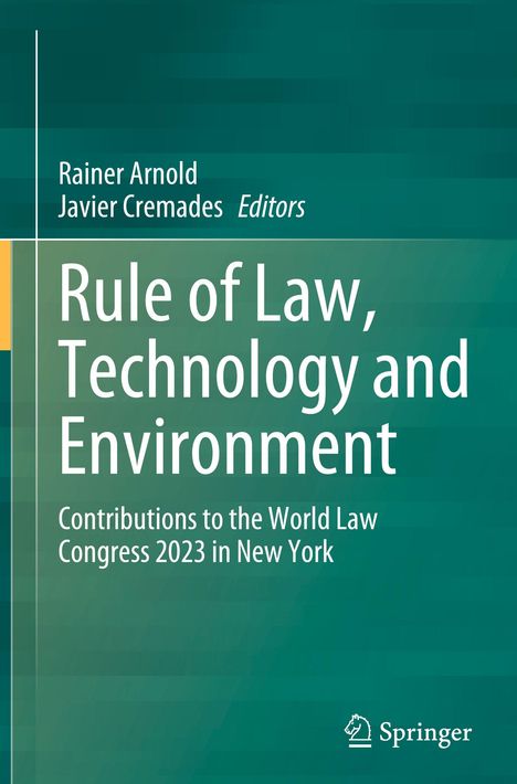 "Rule of Law, Technology and Environment" auf grünem Hintergrund, Springer-Logo unten rechts.