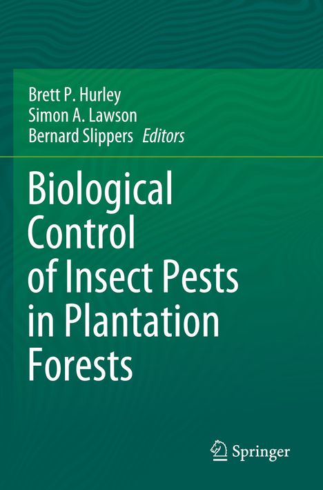 Titel: Biological Control of Insect Pests in Plantation Forests. Grüne, minimalistische Gestaltung. Springer-Logo unten rechts.