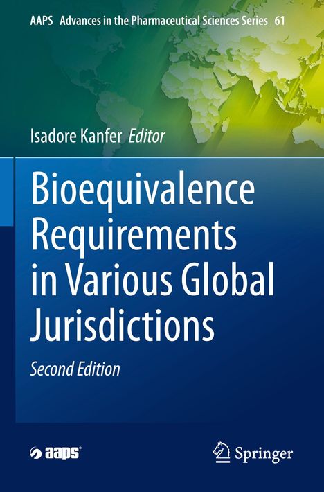 Titel: "Bioequivalence Requirements in Various Global Jurisdictions, Second Edition". Weltkarte im Hintergrund.